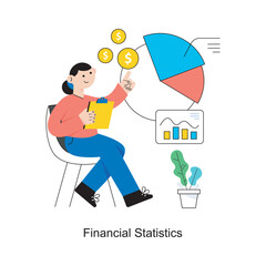 Financial Statistics Flat Style Design Vector illustration. Stock illustration