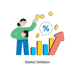 Market Deflation Flat Style Design Vector illustration. Stock illustration