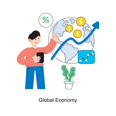 Global Economy  Flat Style Design Vector illustration. Stock illustration
