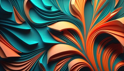 Futuristic abstract 3D wallpaper. vivid 3D wallpaper. Generative Ai.