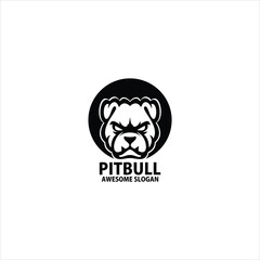 pitbull head design gaming mascot logo