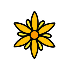 doodle yellow flower icon