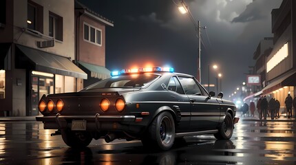 Neon Velocity: Futuristic Sports Car with Dazzling Light Trails