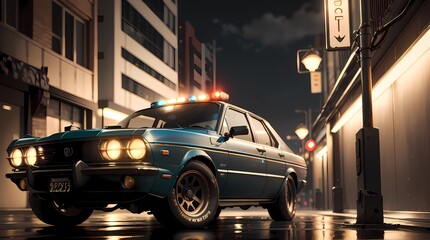 Neon Velocity: Futuristic Sports Car with Dazzling Light Trails