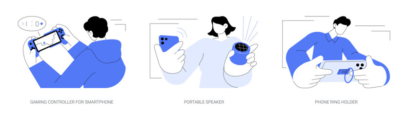 Smartphone gadgets abstract concept vector illustrations. © Visual Generation