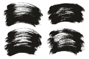 Round Brush Thick Curved Background Mix Artist Brush High Detail Abstract Vector Background Mix Set 