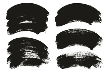 Round Brush Thick Curved Background Mix Artist Brush High Detail Abstract Vector Background Mix Set 