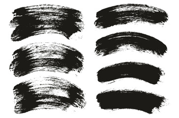 Round Brush Thick Curved Background Mix Artist Brush High Detail Abstract Vector Background Mix Set 