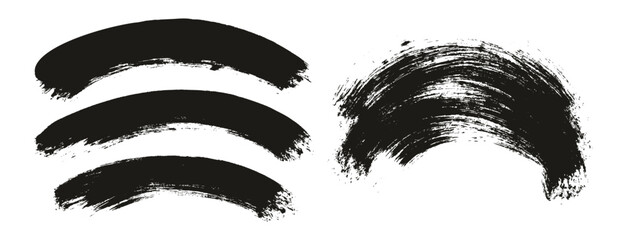 Obraz premium Round Brush Thick Curved Background Mix Artist Brush High Detail Abstract Vector Background Mix Set 