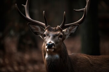 Close up deer in autumn forest. High quality photo Generative AI