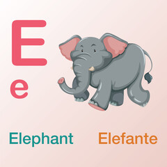 English-Spanish alphabet book design for international kids with 