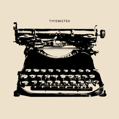 stylized drawing of a typewriter
