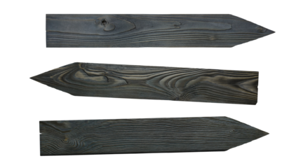 Set of wooden arrow signs, cut out