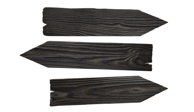 Set of wooden arrow signs, cut out