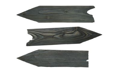 Set of wooden arrow signs, cut out