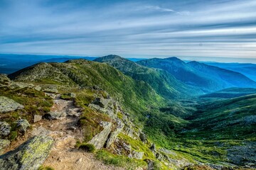 Beautiful blue and green mountain range