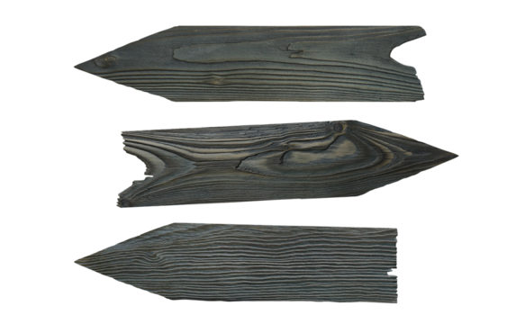 Set of wooden arrow signs, cut out