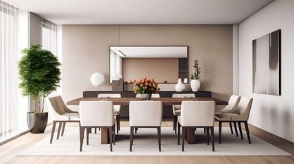 Dining room interior design with dinging table