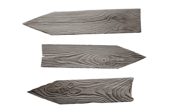 Set of wooden arrow signs, cut out