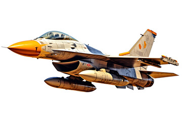 f-16 aircraft drawing, isolated on transparent background, generative ai