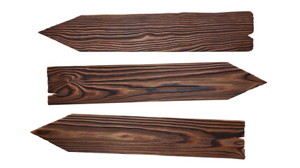 Set of wooden arrow signs, cut out