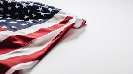 United States Flag On White Background. Generative AI