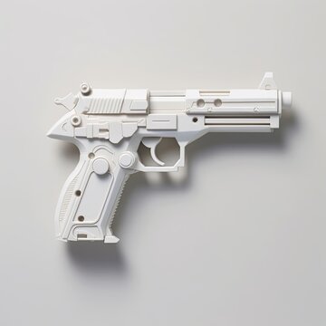 isolated 3d printed gun pistol manufactured using FLM and SLA processes.ai generated