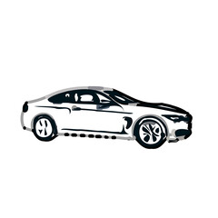 color sketch of a luxury car with transparent background