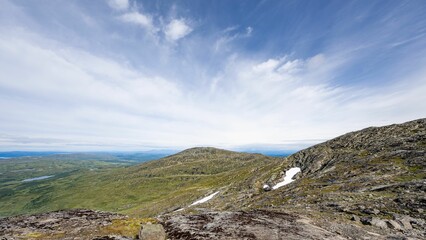 Fototapeta na wymiar Beautiful shot of the Swedish mountains of Are in Copperhill in summer
