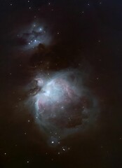Vertical shot of the mesmerizing Orion Nebula - perfect for wallpaper