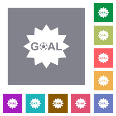 Goal sticker with sharp edges solid square flat icons