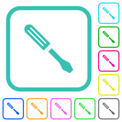 Single screwdriver vivid colored flat icons
