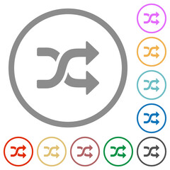 shuffle solid flat icons with outlines
