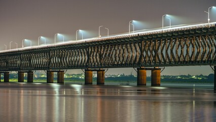 Beautiful closeup of the Rail cum road bridge