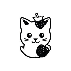 cute cat vector logo icon illustration, vector stock image, sign & symbol