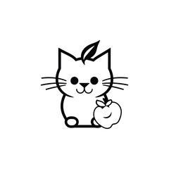 cute cat vector logo icon illustration, vector stock image, sign & symbol