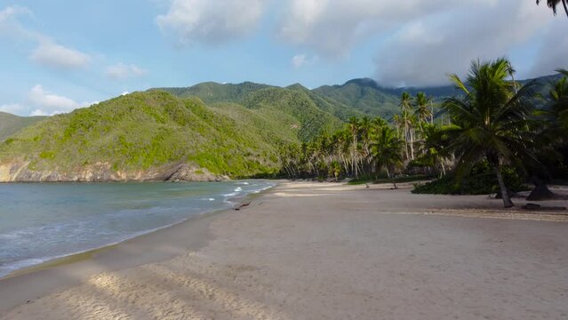 View of the Playa Grande (Great Beach), in Choroni town, Venezuela