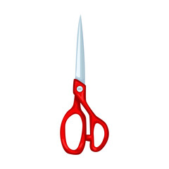 Scissors with red handle vector illustration
