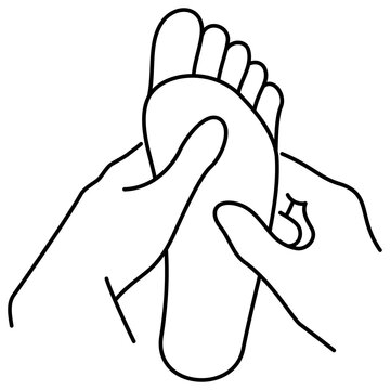 recommend clip art: Foot massage. Simple outline black thin line masseur service icon isolated on transparent background. Line thickness editable