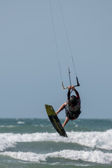 Kite surfer in action at North Devon © Mike