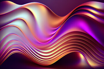 Holographic wavy colored neon background.