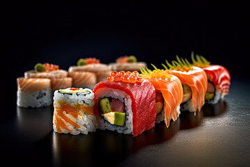 Japanese Sushi, Food Product Photography - Generative ai