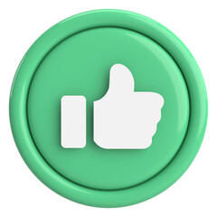Like button. Like icon. 3D illustration.