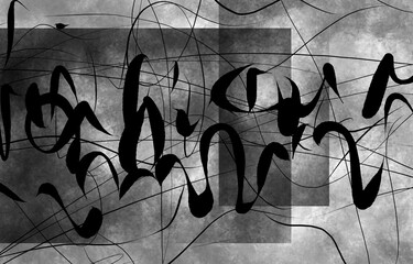 Fototapeta Minimal abstract image for printing ,black and white ,for modern interiors. obraz