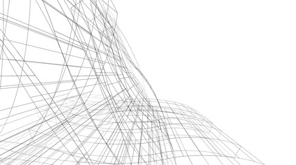 Abstract buildings. Architectural background 3d illustration