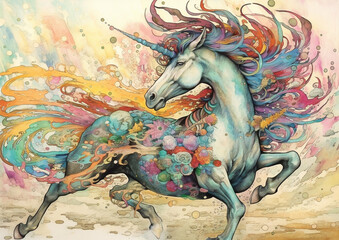 unicorn magical fantasy creature , generative ai
