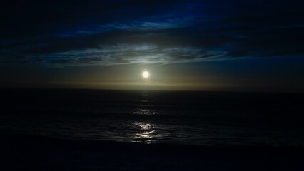 Beautiful dark blue sunset sky over the Playas de Rosarito, Mexico
