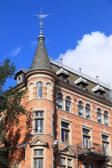 Fototapeta na wymiar Gothenburg city in Sweden. Vasastan district architecture.