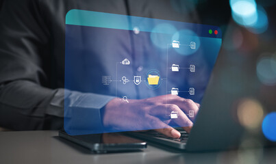 file manager, document, folder, information, management, system, storage, multimedia, file, transmission. typing to open file manager and looking for folder. system and document going to transmission.