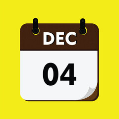 calendar with a date of the year, calendar with a date, 04 december icon, new calender, calender icon